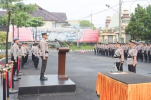Polres Ciamis Polda Jawa Barat melaksanakan upacara serah terima jabatan (sertijab) Wakapolres Ciamis, Rabu (22/1/2025). foto : Rifa'i