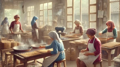 Identitas Cikoneng sebagai pusat makanan ringan perlahan meredup, tergilas perubahan zaman, tekanan industri modern, dan minimnya perhatian pemerintah. Gambar Ilustrasi dengan AI.