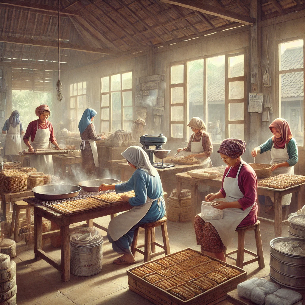 Identitas Cikoneng sebagai pusat makanan ringan perlahan meredup, tergilas perubahan zaman, tekanan industri modern, dan minimnya perhatian pemerintah. Gambar Ilustrasi dengan AI.