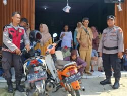 Polsek Cisaga Polres Ciamis Awasi Distribusi Bantuan Sembako PKH se-Kecamatan Cisaga