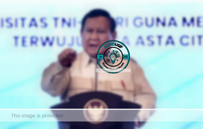 Presiden Prabowo Subianto menyampaikan pengarahannya pada Rapat Pimpinan (Rapim) TNI Polri Tahun 2025 yang digelar di The Tribrata, Jakarta, pada Kamis, 30 Januari 2025. Foto: BPMI Setpres/Cahyo