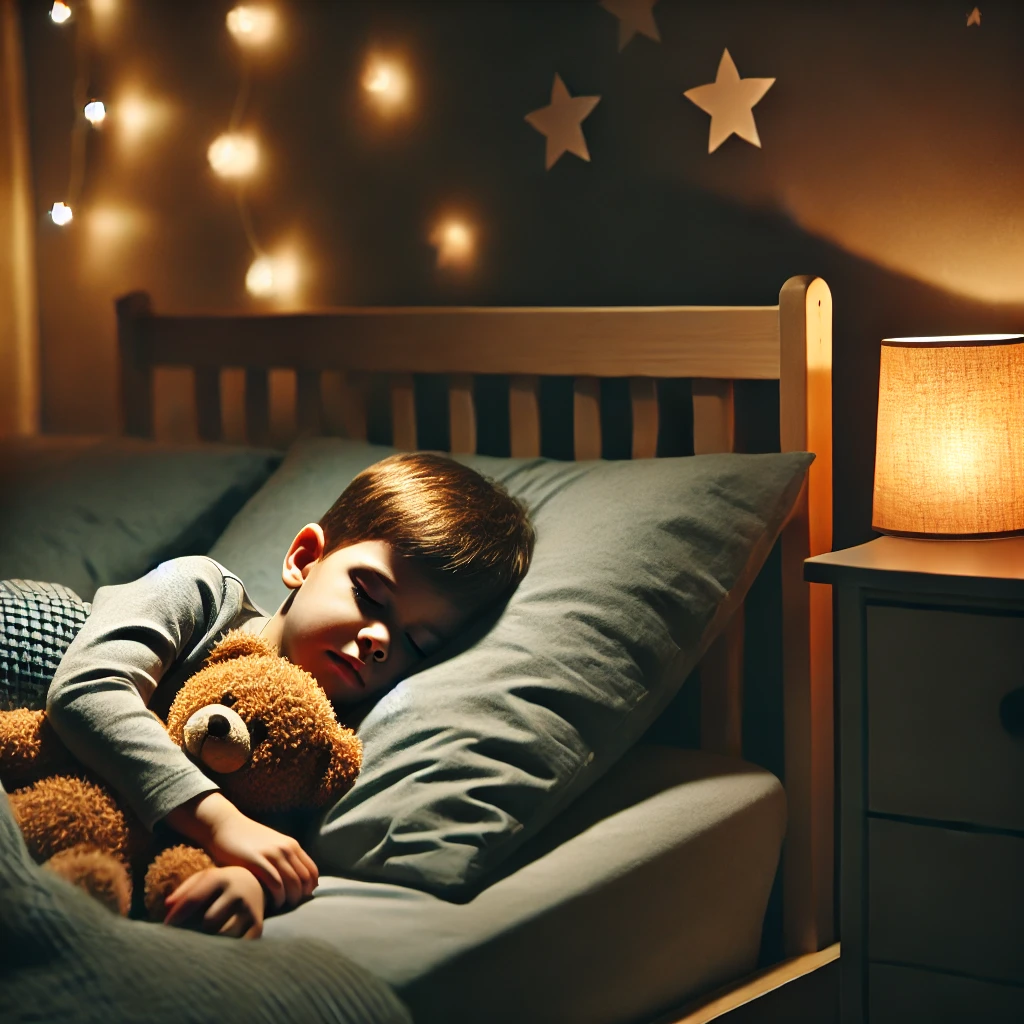 Anak susah tidur di malam hari. Masalah ini bukan hanya membuat anak kelelahan keesokan harinya, tetapi juga menguras energi orang tua. Ilustrasi : AI