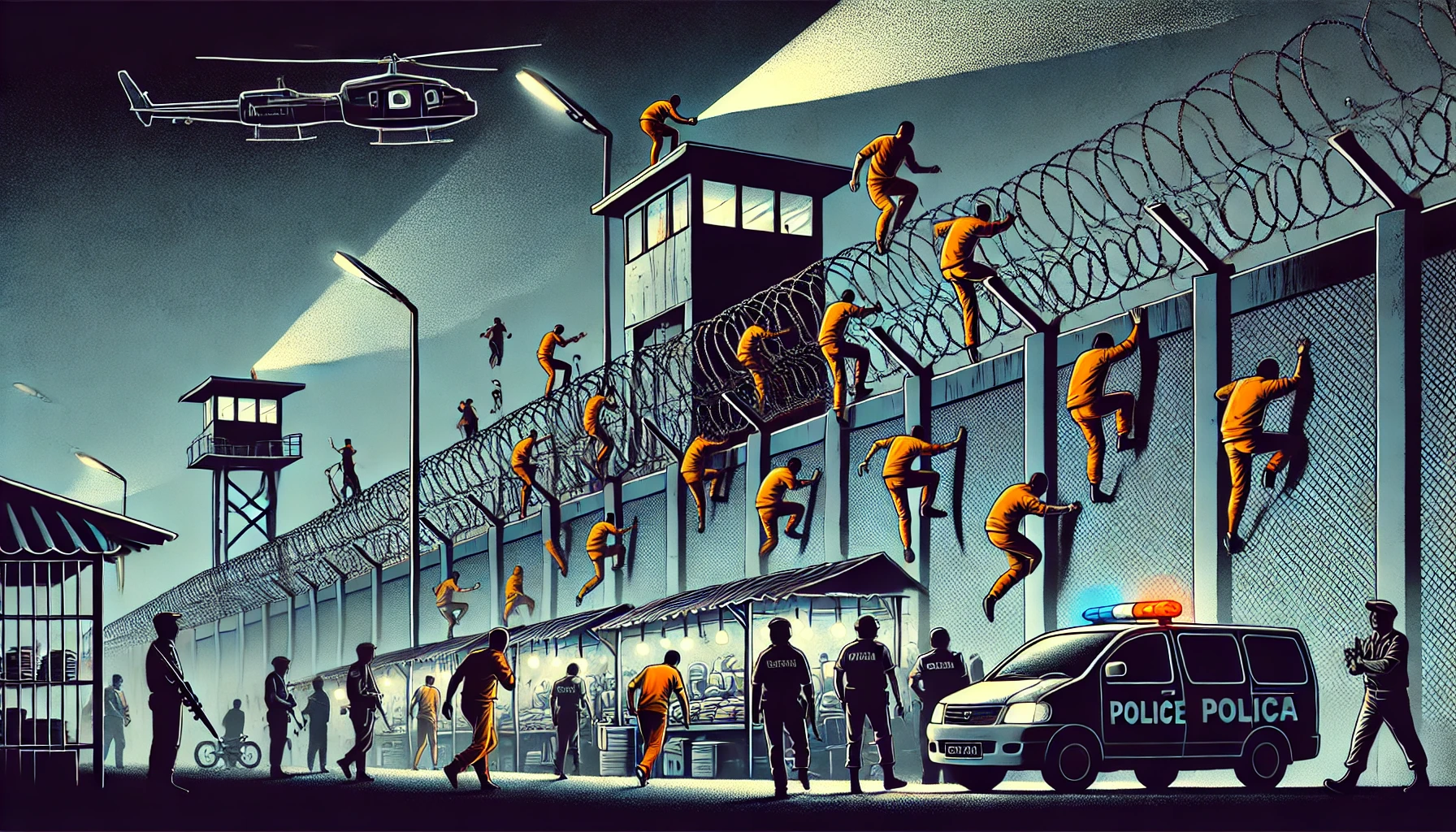 49 Narapidana Kabur dari Lapas Kutacane, 14 Orang Tertangkap, 35 Dalam Pengejaran, Foto: ilustrasi AI