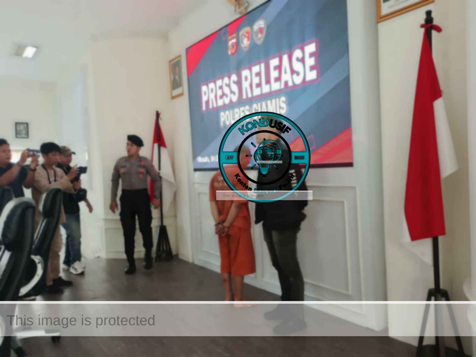 Konferensi pers di Polres Ciamis