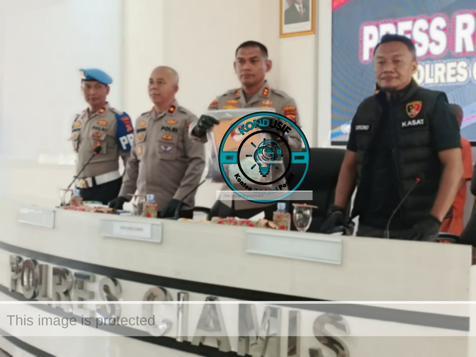 Konferensi pers kasus Perundungan terhadap anak di Ciamis, pelaku Ayah tiri