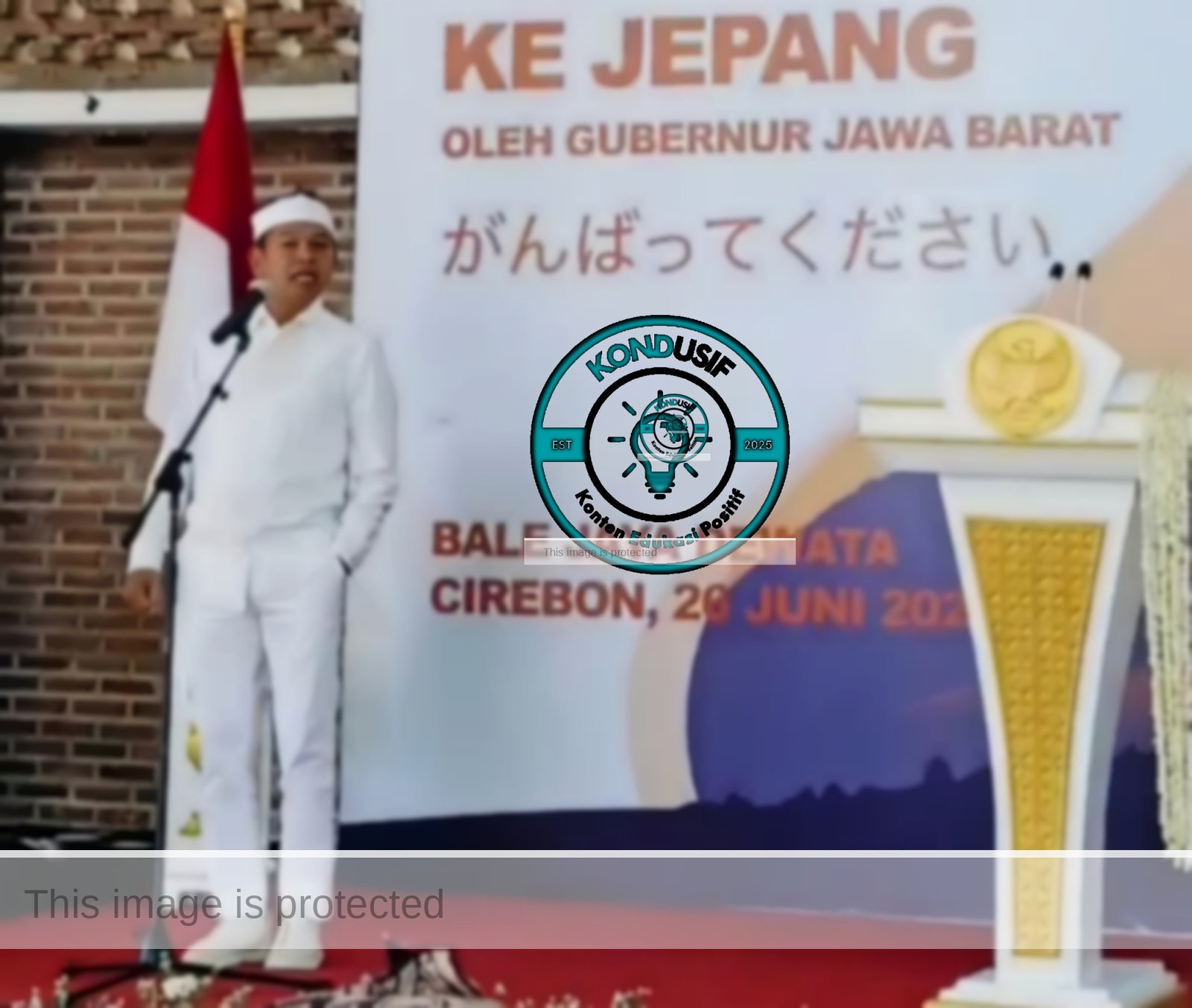 Gubernur Jawa Barat, Dedi Mulyadi saat melepas peserta magang ke Jepang