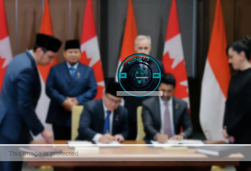 Presiden Prabowo Subianto, saat menyaksikan langsung penandatanganan kesepakatan bersama Perdana Menteri Kanada Mark Carney (Foto: BPMI Setpres)