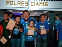 Seru! Nobar Persib di Polres Ciamis Dihujani Doorprize dan Kuis Menarik