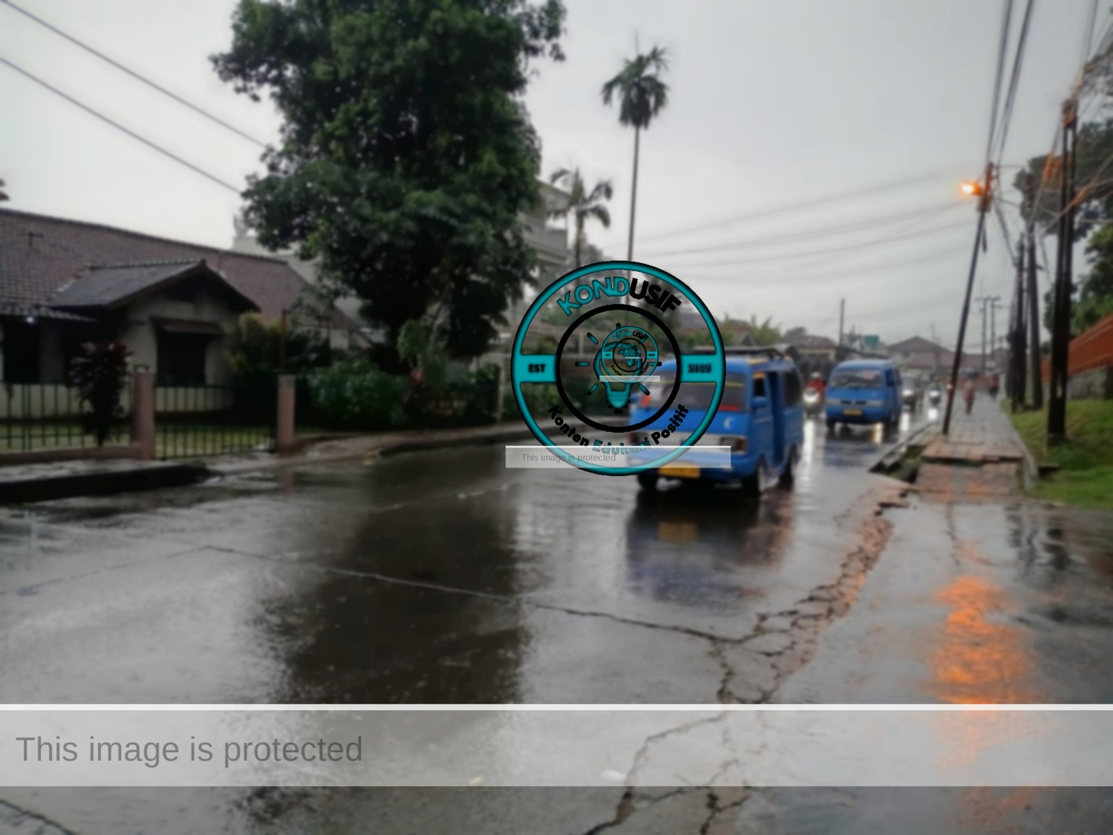 Suasana Jl. Raya Ciapus, Kelurahan Pasir Jaya, Kabupaten Bogor (foto : wahab abdillah/kondusif.com)