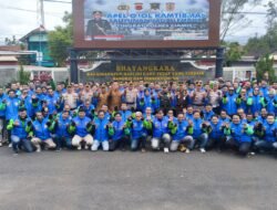 Kapolres Ciamis Pimpin Apel Ojol Kamtibmas Sauyunan Jaga Lembur