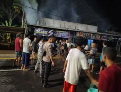 Polsek Panumbangan Sigap Tangani Kebakaran Tujuh Kios, Situasi Dipastikan Aman