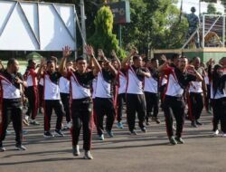 Jaga Fisik Tetap Prima, Dandim 0613 Ciamis Pimpin Senam Bareng Ratusan Prajurit