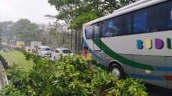 Gerak Cepat Polsek Cikoneng Evakuasi Pohon Tumbang di Jalur Nasional Ciamis