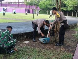 Sinergi TNI-Polri Percantik Taman Lokasana, Wujudkan Ruang Publik yang Bersih dan Nyaman