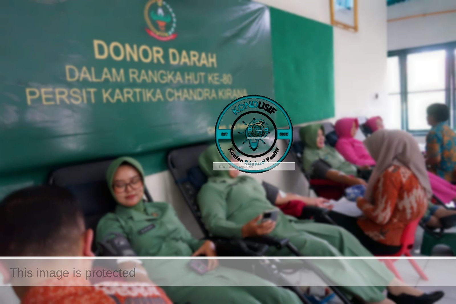 Foto: Pelaksanaan Donor Darah Anggota Persit KCK, Bhayangkari Polres Ciamis, prajurit TNI AD, serta ASN Kodim 0613/Ciamis.