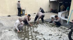 Wujudkan Mako Nyaman dan Asri, Personel Polsek Cikoneng Gelar Aksi Korve Bersama