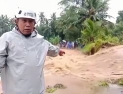 Tanggul Sungai Citalahab Jebol, Air Bah Rendam Persawahan di Pamarican