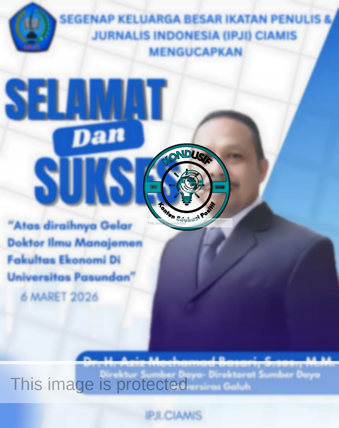 Ketua IPJI Ciamis Apresiasi Gelar Doktor Azis Mochamad Basyari dari Unpas