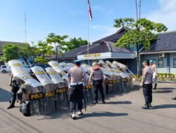 Gelar Latihan Dalmas, Polisi di Ciamis Pertajam Formasi Pengamanan Demo