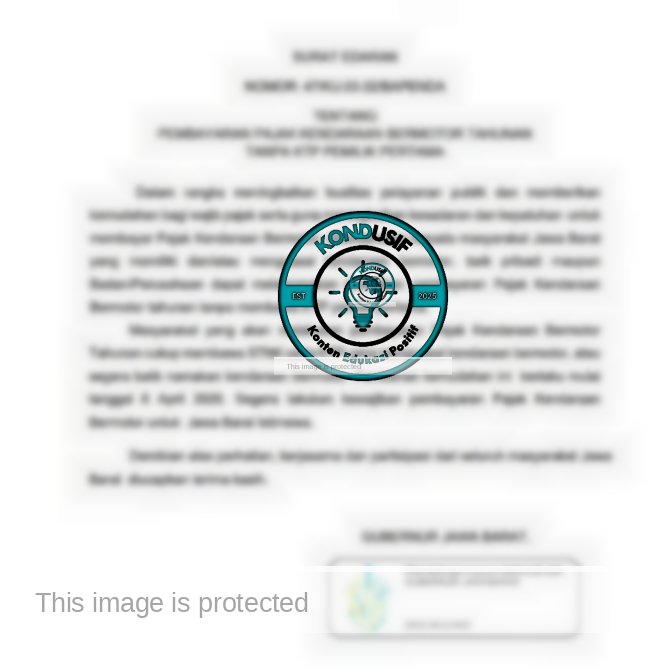 Surat Edaran Gubernur Jawa Barat Nomor: 47/KU.03.02/BAPENDA (istimewa)