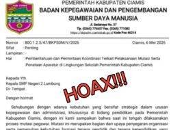 BKPSDM Ciamis Pastikan Surat Mutasi Pegawai Sekolah yang Beredar Adalah Hoax!