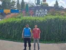 Libur Panjang, Polisi Jaga Ketat Wisata Waterboom Jinju Asia Park Ciamis