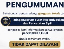 Server Pusat Eror, Layanan Cetak KTP-el di Ciamis Disetop Sementara