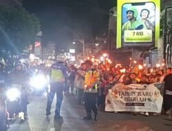 Lautan Api Hiasi Garut Sambut Tahun Baru Islam, Polisi Kawal Pawai Obor