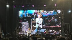 Bupati Ciamis, Herdiat Sunarya saat memberikan sambutan di helaran konser harmoni tanpa batas. (Dok, foto. Kondusif.com)