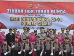 “Jasa Pahlawan Tak Pernah Dilupakan”, Kapolres Ciamis Pimpin Ziarah HUT Bhayangkara ke-80