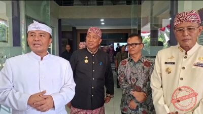 Sekda Jabar Herman Suryatman saat diwawancarai usai Rapat Paripurna Istimewa DPRD Kabupaten Ciamis dalam rangka Hari Jadi Kabupaten Ciamis ke-384.