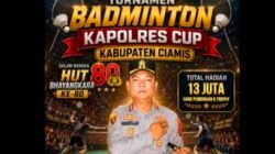 Polres Ciamis Gelar Turnamen Badminton Kapolres Cup 2026, Total Hadiah Rp13 Juta