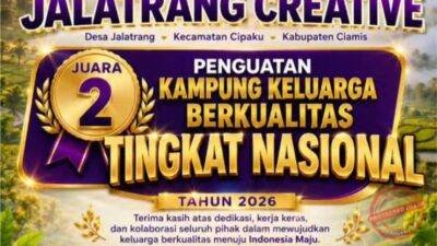 Kampung Keluarga Berkualitas Jalatrang Creative', yang terletak di Desa Jalatrang, Kecamatan Cipaku, Kabupaten Ciamis sukses menyabet Juara 2 dalam ajang Kampung Keluarga Berkualitas Tingkat Nasional tahun 2026. (Dok, Foto. Istimewa)