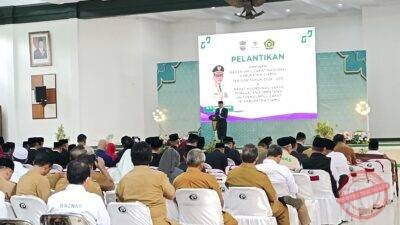 Bupati Ciamis, Herdiat Sunarya, apresiasi peran UPZ Desa se-Ciamis dalam acara pelantikan Pengurus Baznas Ciamis 2026-2031. (Dok, foto. Kondusif.com)