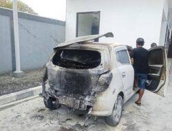 Mobil Daihatsu Ayla Terbakar di Area SPBU Jati Samarang, Polisi Lakukan Olah TKP