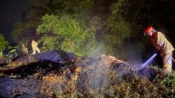 Kebakaran limbah sabut kelapa di Pamarican Kabupaten Ciamis. (Dok, foto. Istimewa)