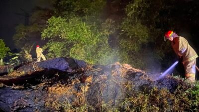Kebakaran limbah sabut kelapa di Pamarican Kabupaten Ciamis. (Dok, foto. Istimewa)