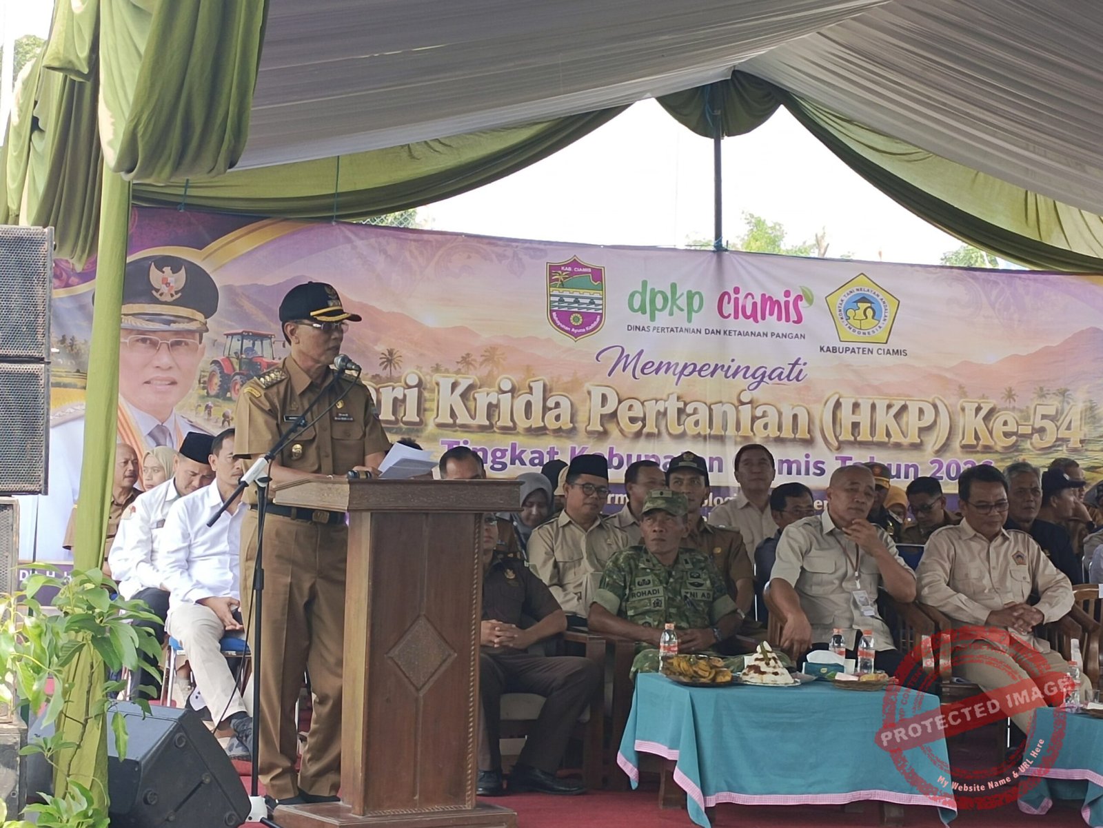 Di sambutan HKP ke-54, Bupati Ciamis Herdiat Sunarya tegaskan tidak akan PHK PPPK di Ciamis. (Dok, foto. Kondusif.com/fauza)