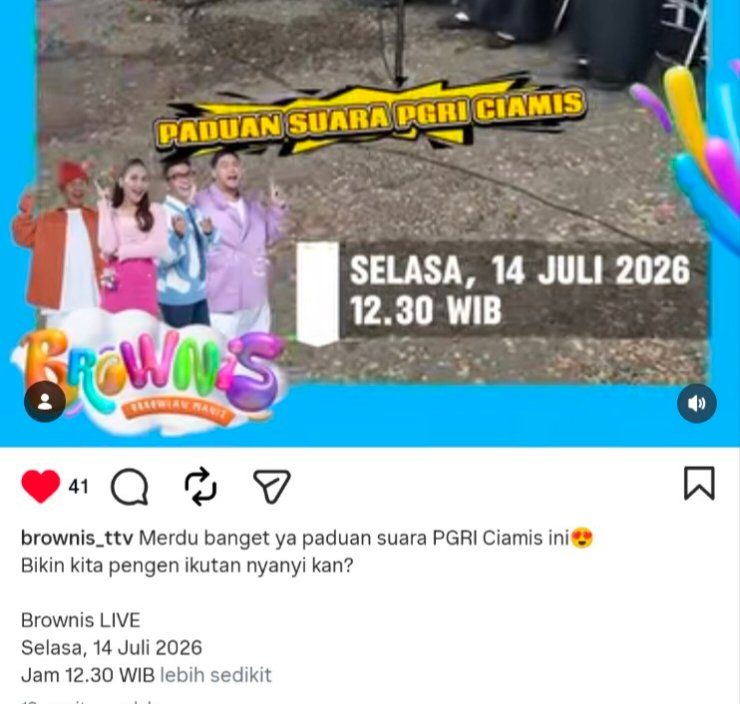 Dok, foto. Tangkapan layar Instagram/@brownis_ttv) 