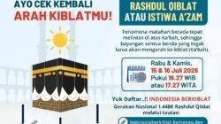 Rashdul Kiblat 15-16 Juli 2026, Warga Bisa Cek Akurasi Arah Kiblat dari Rumah, Ini Caranya