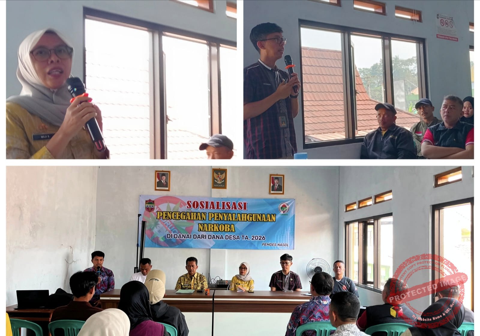 Badan Narkotika Nasional (BNN) Kabupaten Ciamis bersama Badan Kesatuan Bangsa dan Politik (Kesbangpol) Kabupaten Ciamis memberikan edukasi bahaya narkoba kepada masyarakat Desa Nasol, Kecamatan Cikoneng, Kabupaten Ciamis. (Dok, foto. Kondusif.com)