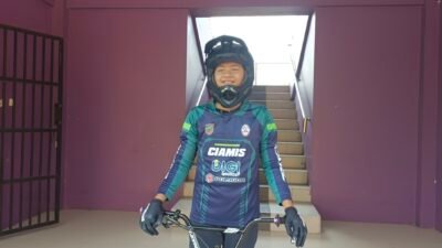 Atlet BMX muda Kabupaten Ciamis, Adeeva Ozil Afsheen atau yang akrab disapa Neng Ozil. (Dok, foto. Kondusif.com/fauza)