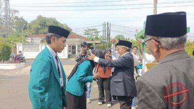 Pelepasan Mahasiswa KKN-IK Institut Nahdatul Ulama (INU) Ciamis 2026. (Dok, foto. Fauza/kondusif.com)