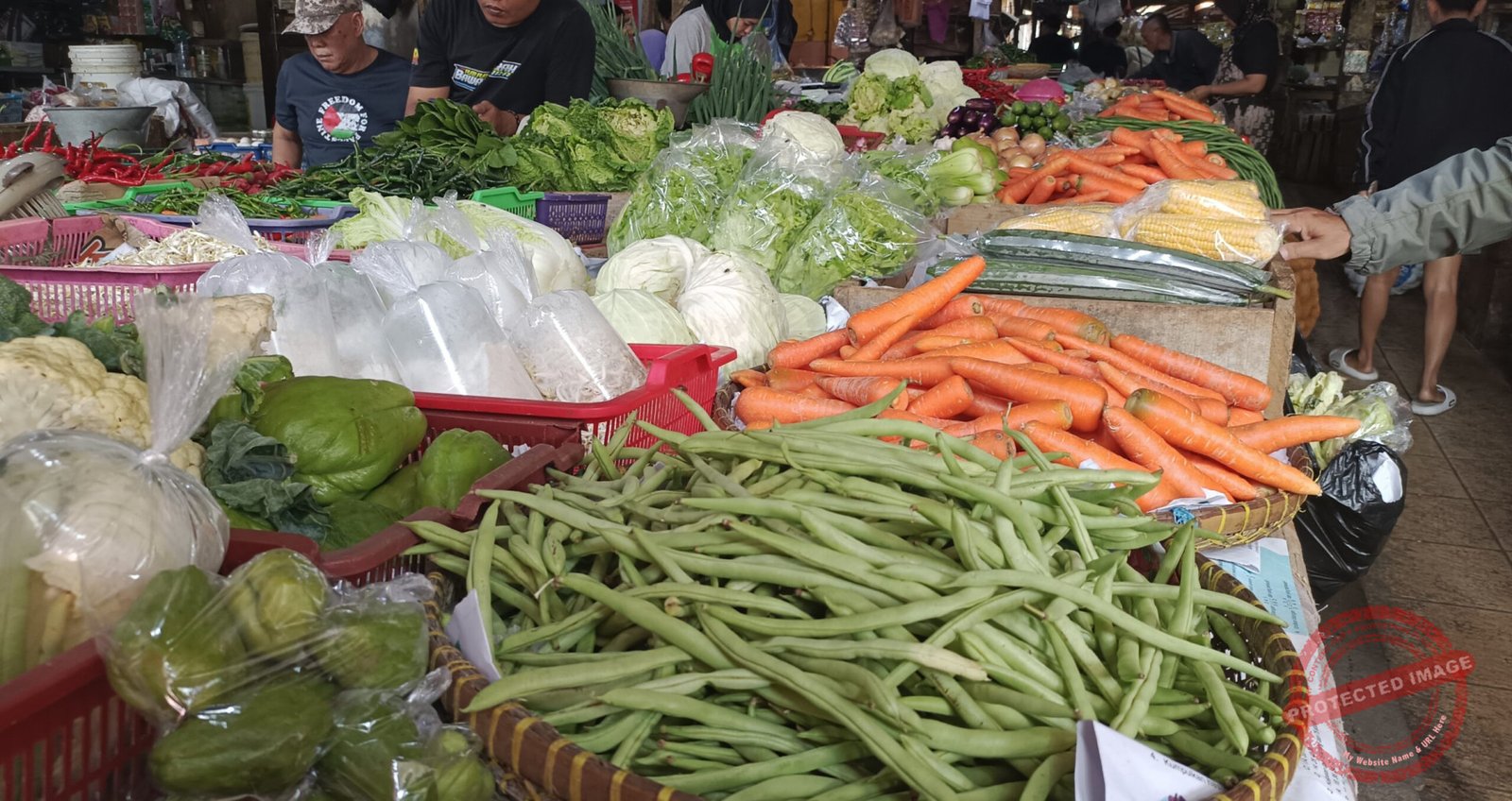 Komoditas sayur di Pasar Manis Ciamis. (Dok, foto/kondusif.com)
