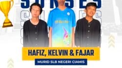 Ketiga siswa kreatif SLB Negeri Ciamis berhasil membawa pulang gelar Juara 2 dalam ajang Lomba Film Pendek untuk jenjang SMPLB/SMALB pada Festival dan Lomba Seni Sastra Siswa Nasional (FLS3N) Tahun 2026. (Dok, foto. Instagram/@slbnciamis.191)