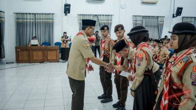 Kontingen Pramuka Ciamis dilepas ke Jambore Nasional 2026. (Dok, foto. Istimewa)