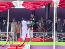 Kapolres Ciamis Pimpin Upacara Penurunan Bendera HUT ke-81 RI