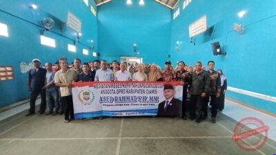 Asep Rahmat, anggota DPRD Ciamis dari Fraksi PAN, menggelar Reses II Tahun Sidang 2026 di Aula Desa Pamalayan, Kecamatan Cijeungjing, Kabupaten Ciamis, Kamis (27/8/2026). (Dok, foto. Kondusif.com)