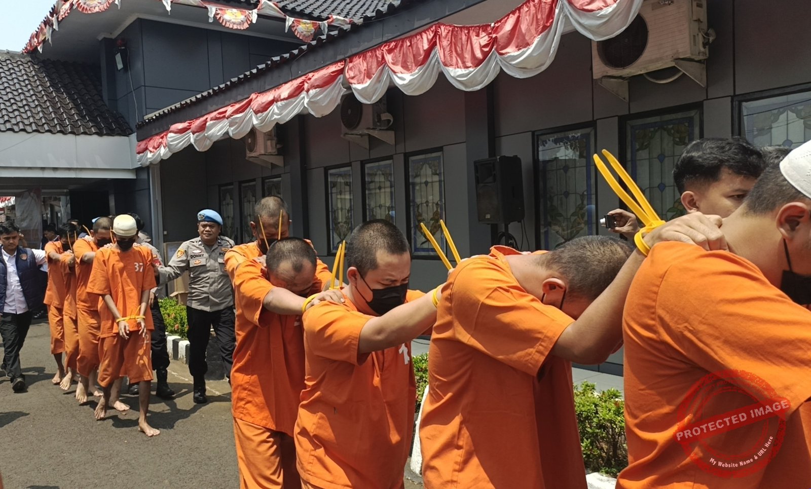Pengungkapan tujuh perkara narkoba dengan 11 tersangka selama Agustus 2026 dalam konferensi pers di Mapolres Ciamis, Senin (31/8/2026).