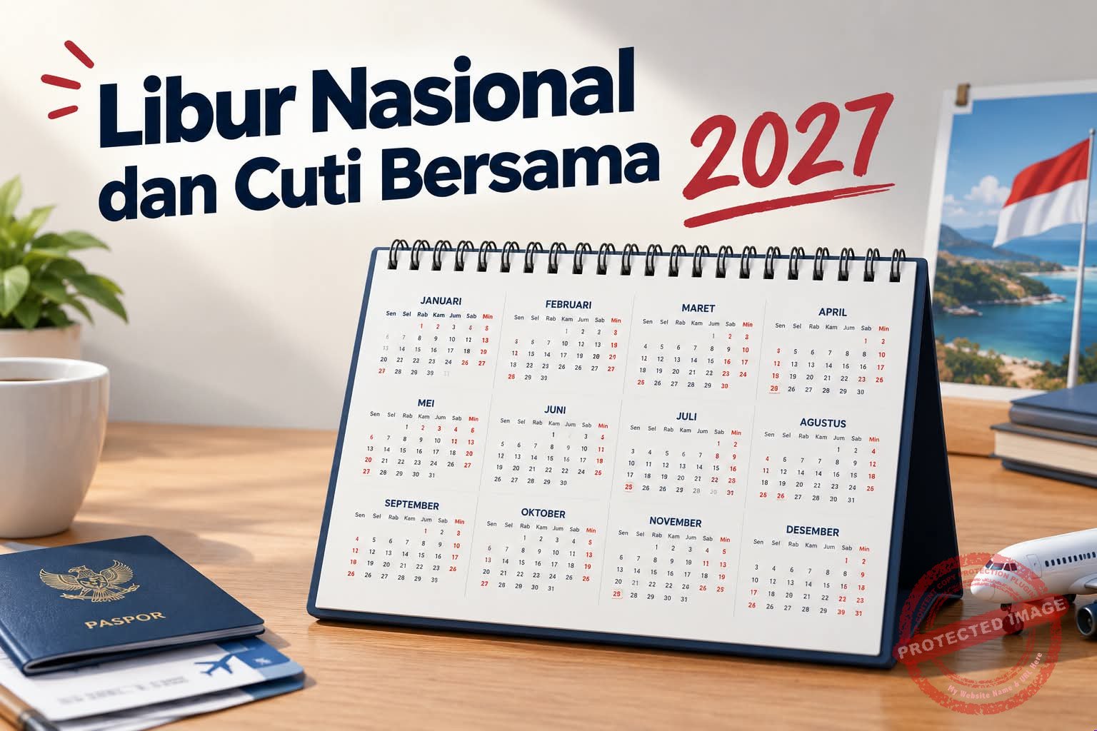 Libur Nasional dan Cuti Bersama 2027. (Dok, foto. Ilustrasi/diolah AI)